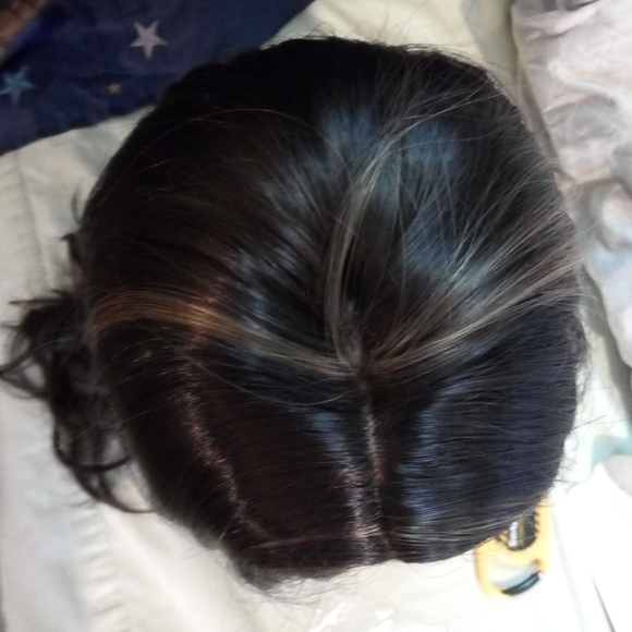 20" SYNTHETIC DARK BROWN LOOSE WAVES WIG - Picture 3 of 8